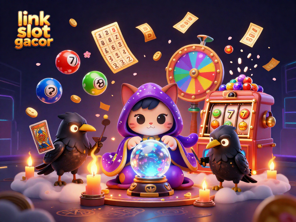 Experience link slot gacor with vibrant slot symbols and unique fortune elements in this dynamic illustration.
