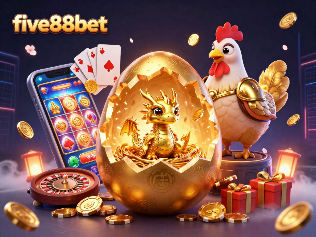 Activate your luck at five88bet with a 3D golden dragon and exciting gaming elements.