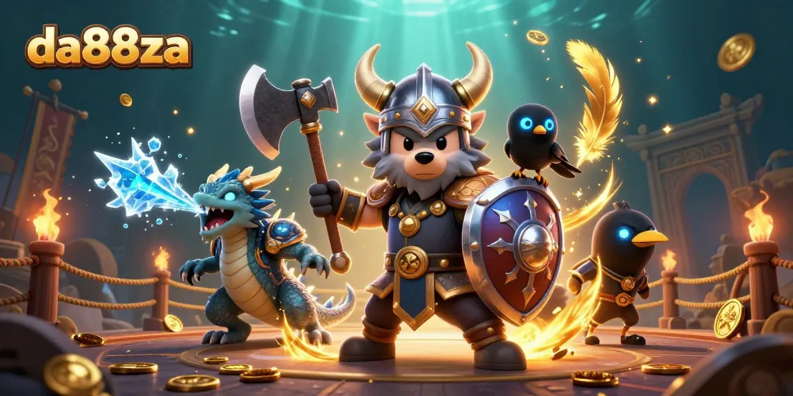 Bet on epic adventures with da88za, featuring Viking warriors, dragons, and thrilling casino elements.