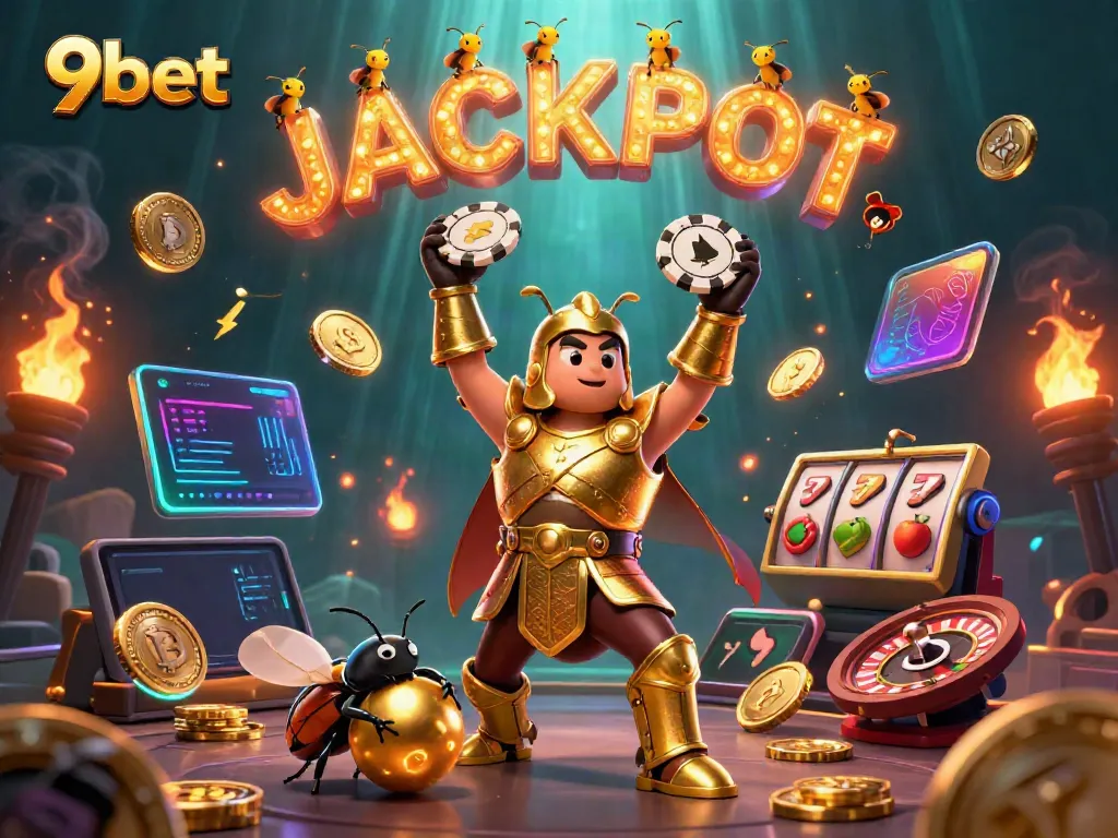 Experience the excitement of 9bet's live casino with engaging characters and vibrant visuals.