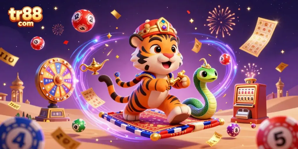 Experience exciting gameplay at tr88 com with a vibrant circus of colorful gaming elements.