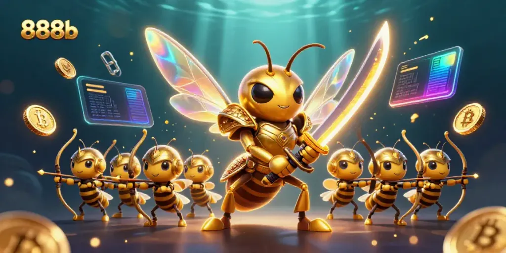 Engage with the 888b online casino experience enhanced by a vibrant, dynamic 3D scene.