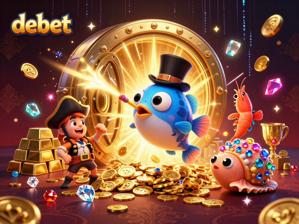 Engage with debet's thrilling casino scene, featuring unique characters attracting gems and treasures.