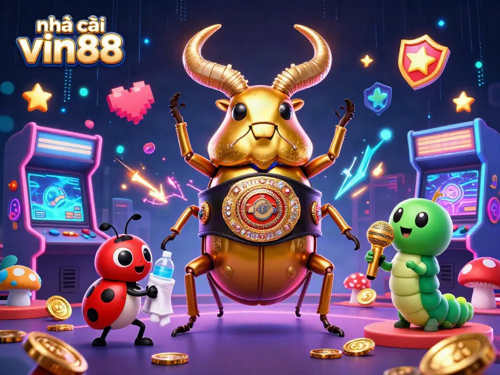 Engage with the exciting world of nhà cái vin88, featuring game characters in a dynamic casino setting.