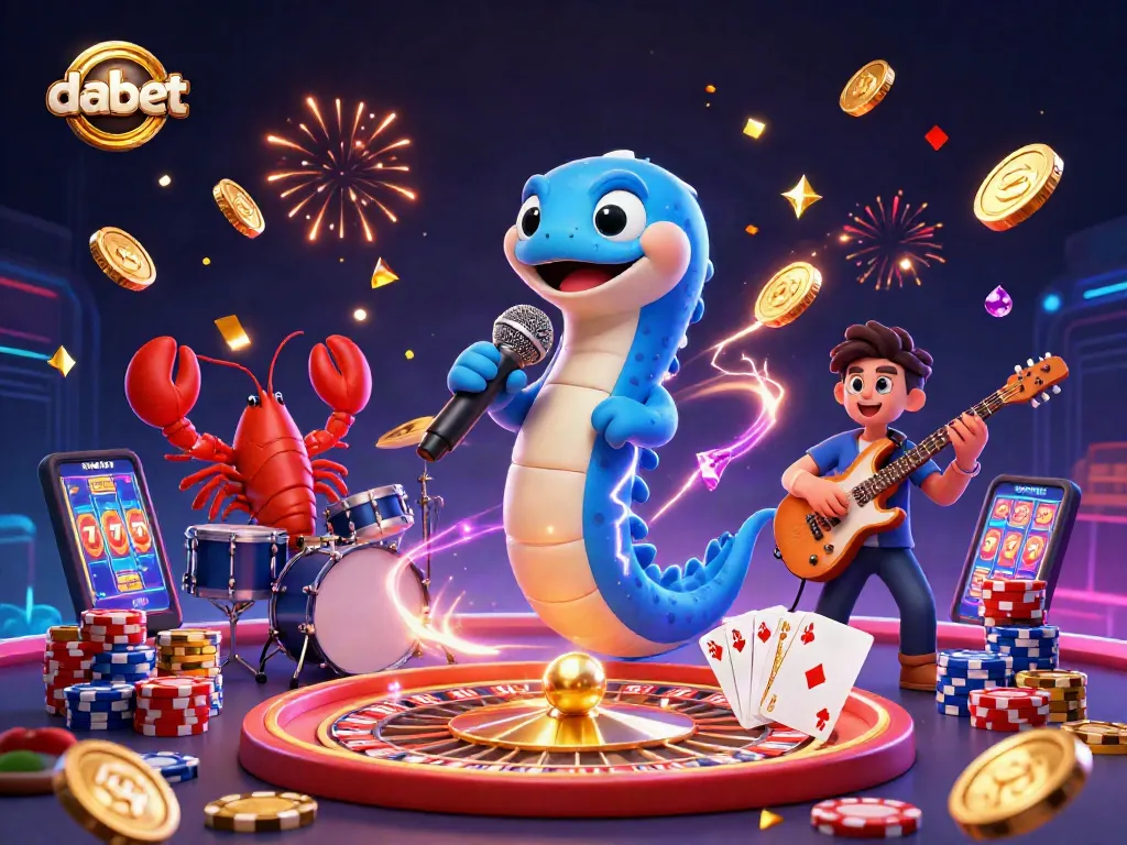 Engage in thrilling gaming experiences at DABET with underwater casino characters and lively elements.