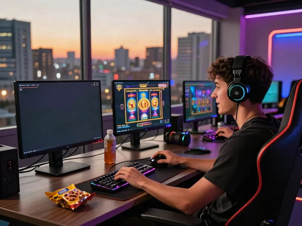 Exciting online gaming moment with slot gacor games, player engaged in gameplay.