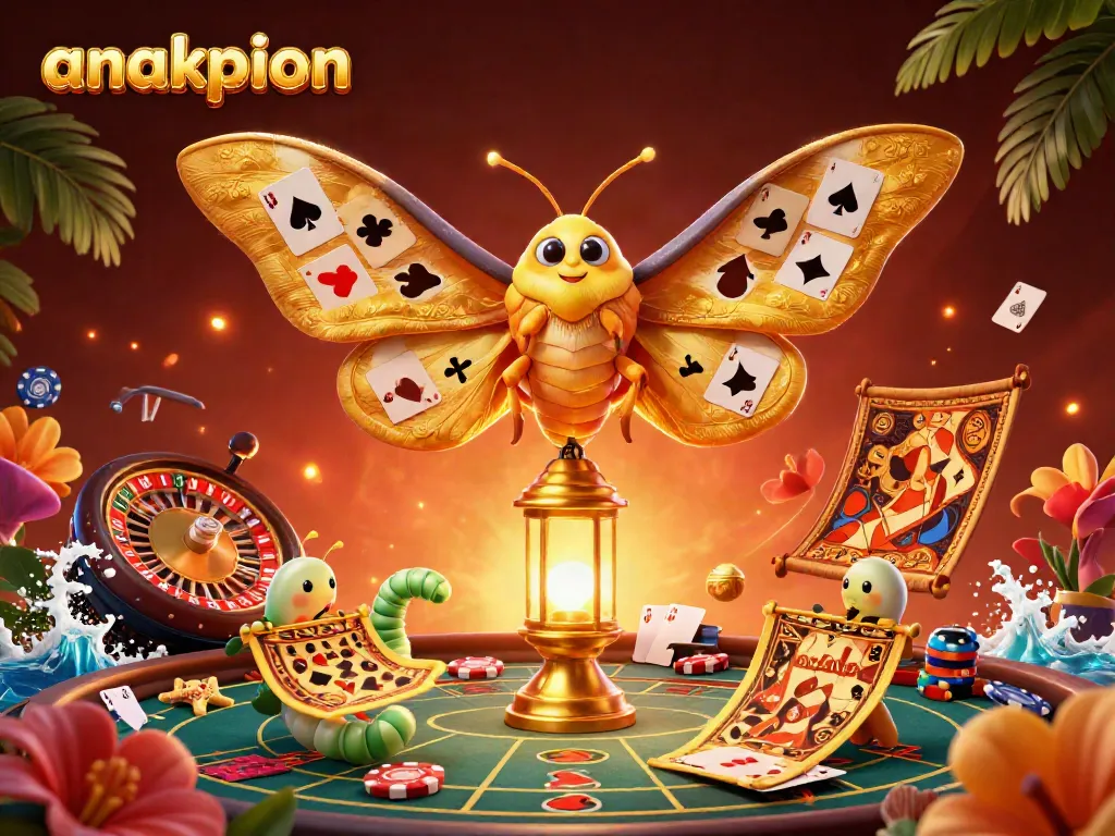 Anakpion brings vibrant casino excitement with a colorful moth and live gaming elements.
