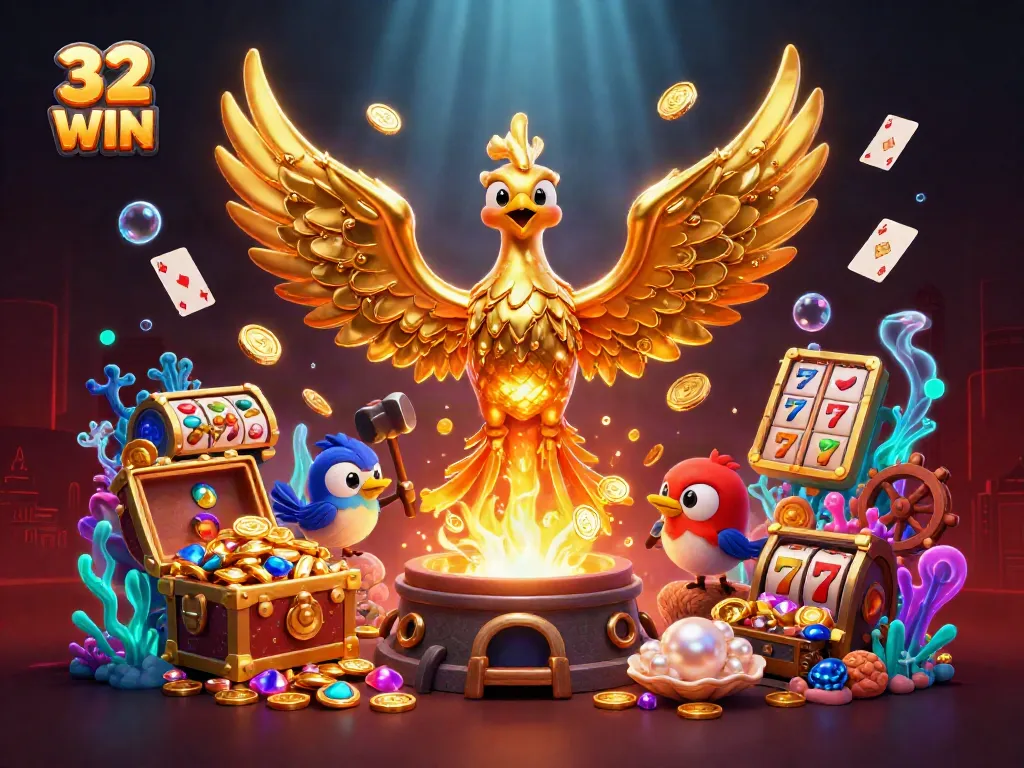 Experience thrilling gameplay at 32 WIN with phoenix-themed molten games and gold explosions