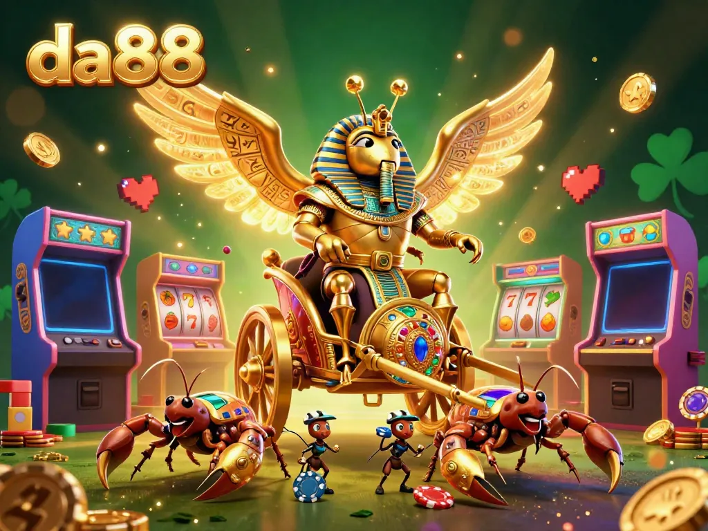 Join the da88 adventure with colossal pharaoh beetles triumphing in vivid casino games.